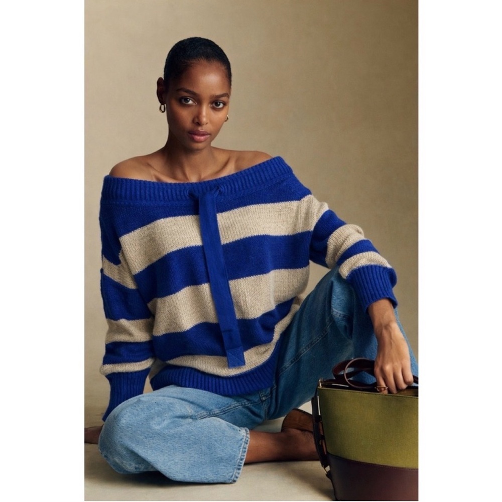 Free People | Cassidy Off-Shoulder Neck Tie Sweater ~ Small